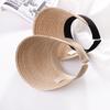Raffia Straw Visor Hat for Women Wide Brim Summer Sun Hat with Adjustable Headband UV Protection Beach Cap Open Top Sun Visor