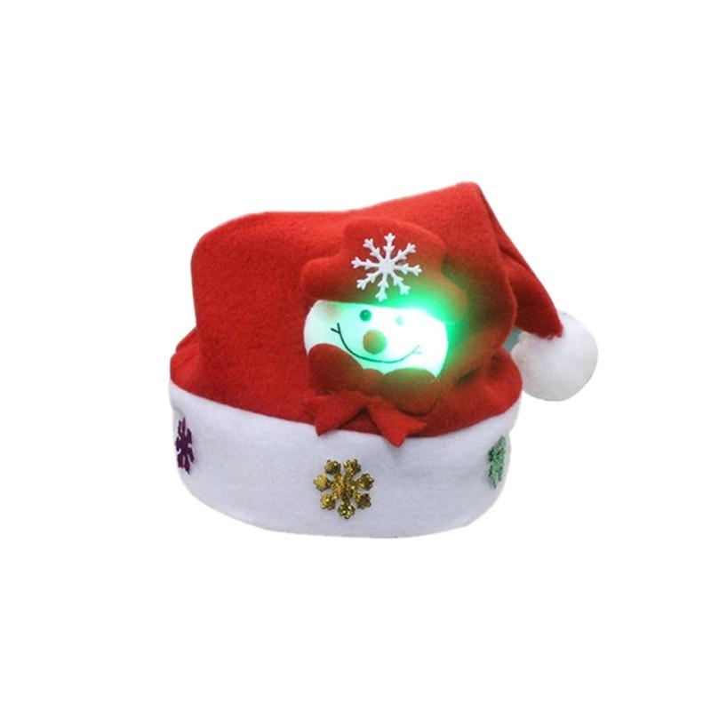 Set of 5 LED Christmas Hats for Children, Festive Light Up Santa Caps for Kids Party, Perfect for Boys and Girls