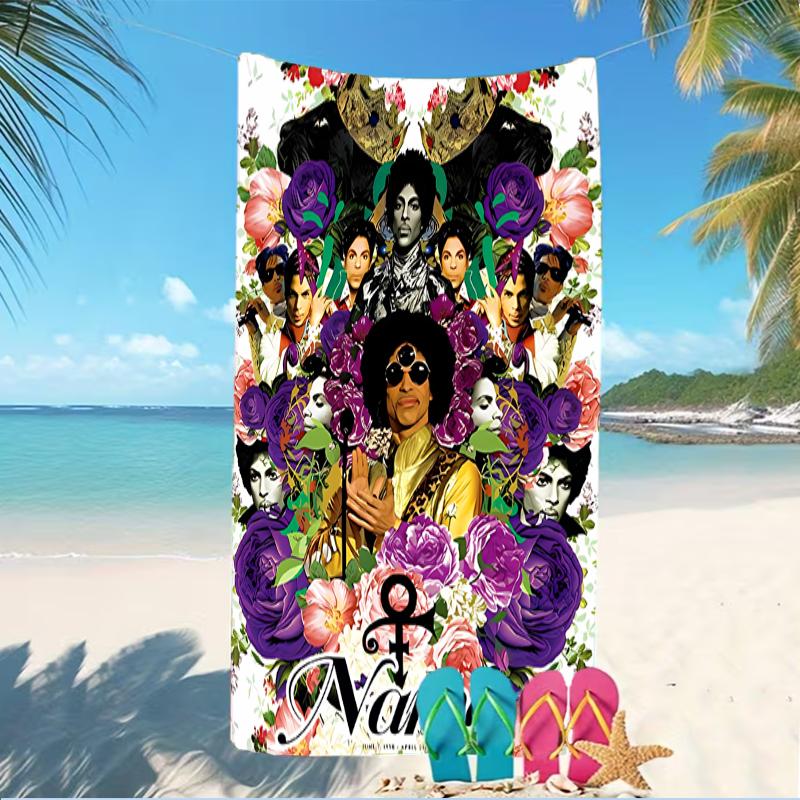 Customizable personalized beach towels Prince Purple Rain themed designs.Suitable for the beach, yoga, sports;ideal as beach accessories