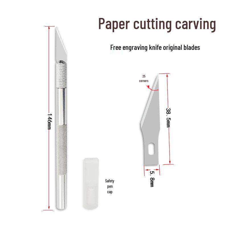 Bulk Mobile Film Carving Knife Set - 6 Pieces for Model Making and Paper Cutting, Aluminum Handle Utility Knives