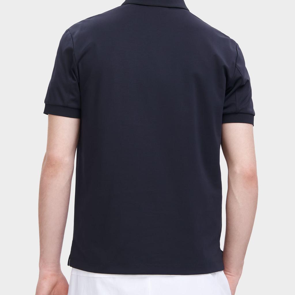 Fila Logo Print Casual Knit Short Sleeve Polo Shirt Men Polo Shirts Legendary-Blue F11M328109FNV