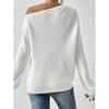 Svetr s odhalenými rameny Dámský Nové Ležérní Oblečení Dlouhý Rukáv Lodičkový Výstřih Podzim Zima Základní Volné Oversize Svetry
