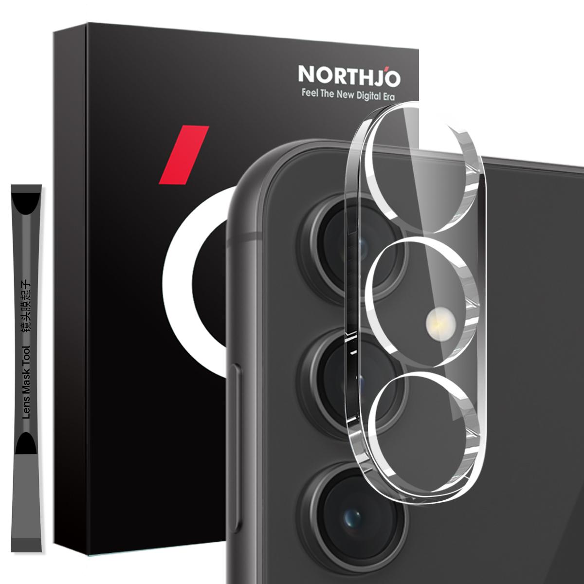 

NORTHJO For Samsung Galaxy S23 FE Camera Lens Protector Tempered Glass HD Clear 3D Full Coverage Type A