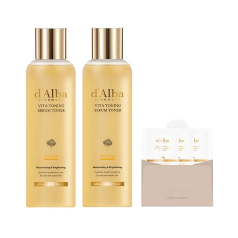 d'Alba Vita Toning Serum Toner 180ml X2p + Serum Cleanser 3ml X3p