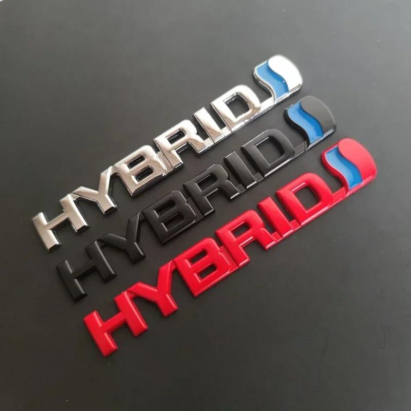 3D Metal Hybrid Logo Side Fender Rear Trunk Emblem Badge Car Sticker Decals For Toyota Prius Camry Crown Auris Rav4s TRD