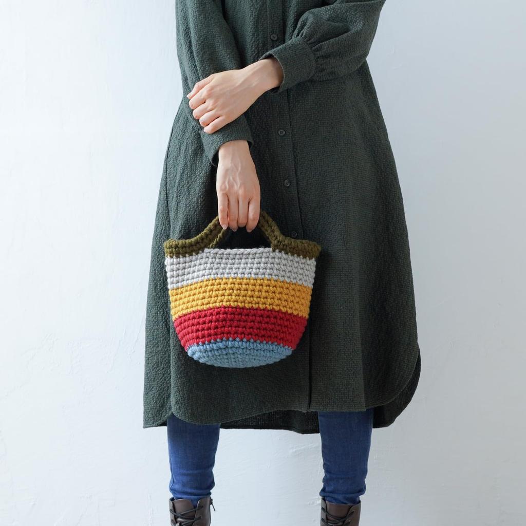 Raw Wool Knitting Kit #BC-5 Single Crochet Market Bag [Video Instructions]