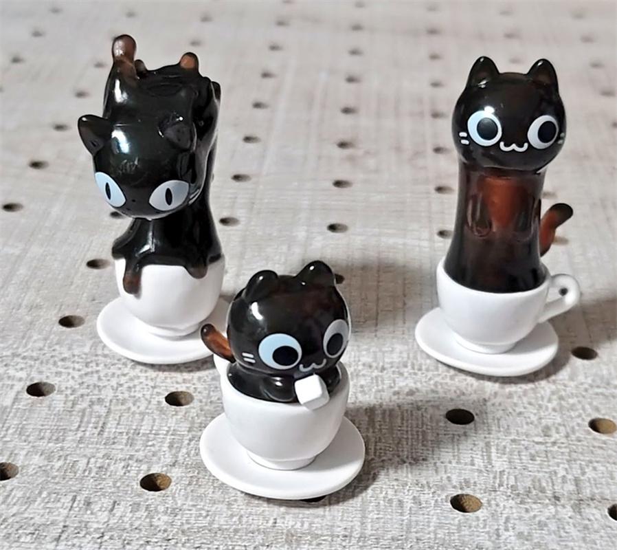 Cat Cafe Coffee  Styling Blind Box Transparent Funny Posture Action Figures Model Collection Toy Desktop Decor Surprise Gifts