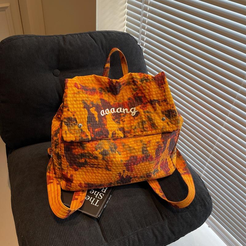 Camouflage Trendy Cool Large-capacity Backpack Bag Women's New Lightweight Cloth Bag Going Out Travel Backpack Schoolbag