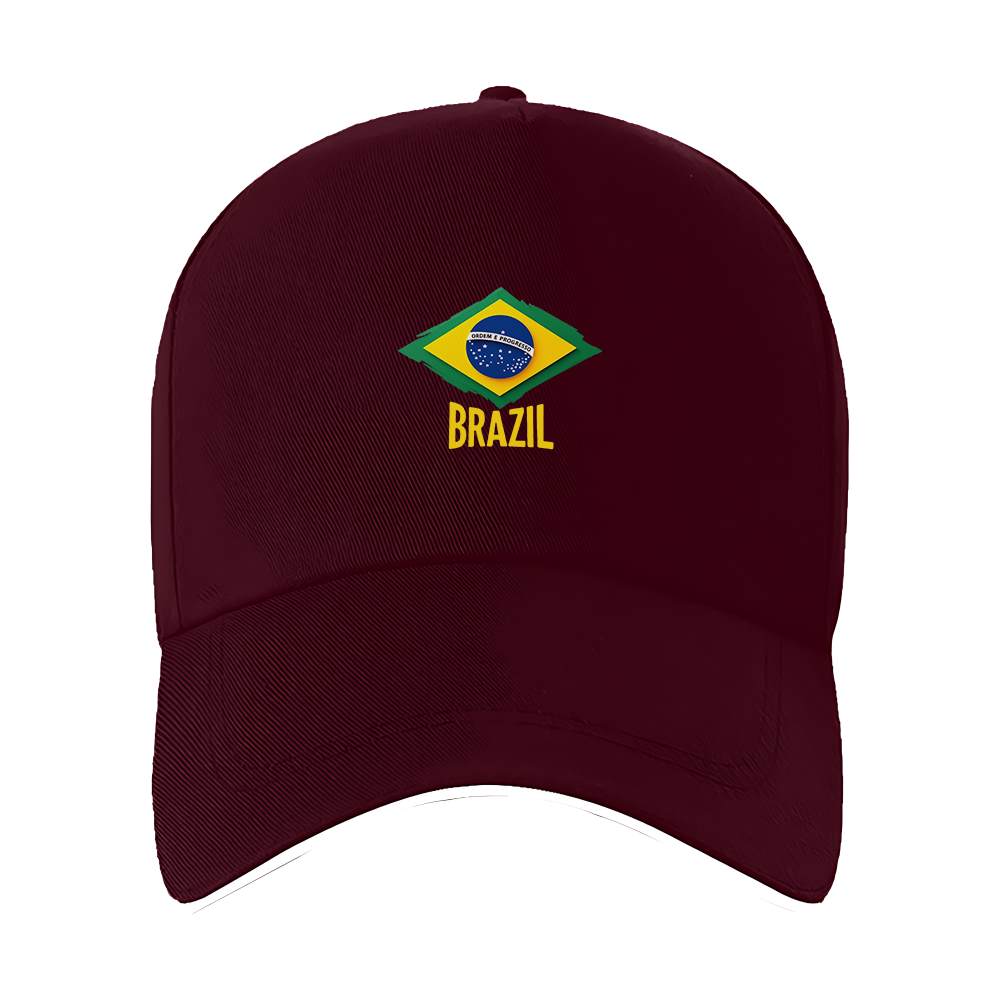 Brazil Flag Design Baseball Cap Polyester Adjustable Unisex Travel Casual Hat