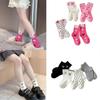 4 Pairs Soft & Warm Trimmed Socks for Girls Daily Wear Socks Girls Knees High Socks Ribbed Cuffs Leg Warmers Comfortable 