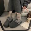 Woolen Shoes, Small People with Heightened Thick Soles, Gray Birkenstocks, Winter Velvet Warm Outer Cotton Shoes