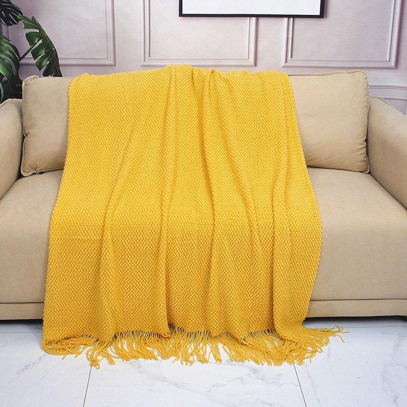 Nordic Knitted Blanket For Bed Thicken Winter Warm Sofa Cover Soft Plaid Bedspread Bed Sofa Decorative Throw Blankets Tapestrape