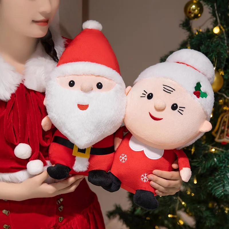 Peluche Père Noël et Elk, bonhomme de neige, bonhomme en pain d'épice, jouet mignon, animal en peluche, cadeau de Noël pour enfants, décoration de la maison