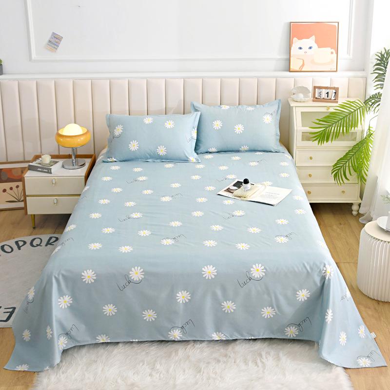 Double Person Cotton Bed Sheet for Summer - Skin-friendly, Student Dormitory Bedding
