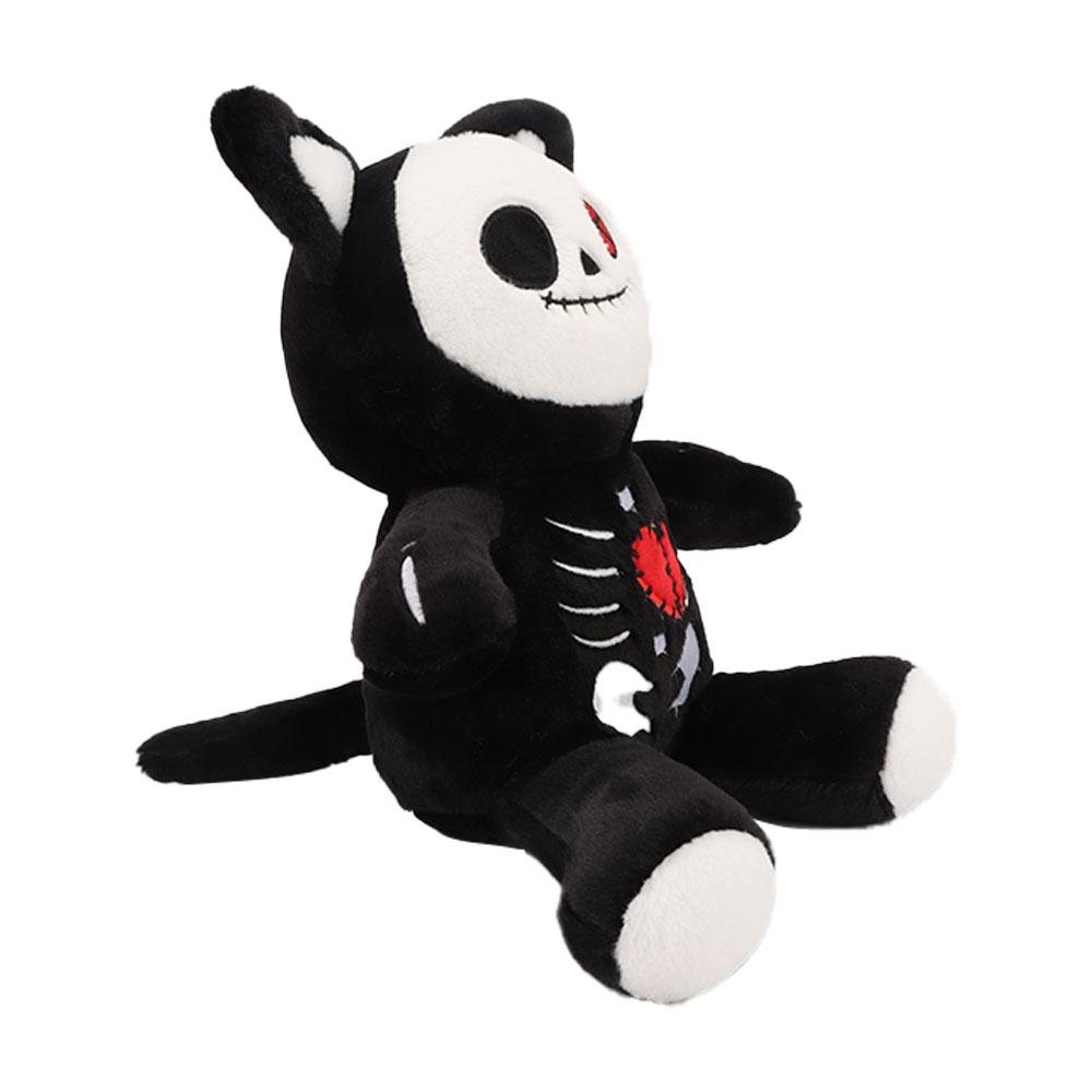 25cm/9.84in Halloween Horrific Zombie and Skeleton Cat Plush Toys Movie Stuffed Animals Toys for Kids Halloween Room Decoration