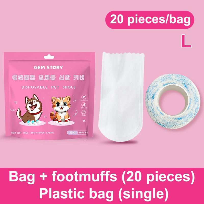 

20 шт. Чехол для обуви для питомцев Одноразовый чехол для обуви для собак Портативный Противоскользящий Защищающий от грязи Уличный Чехол для лап питомца Кошки Собаки Товары для питомцев L