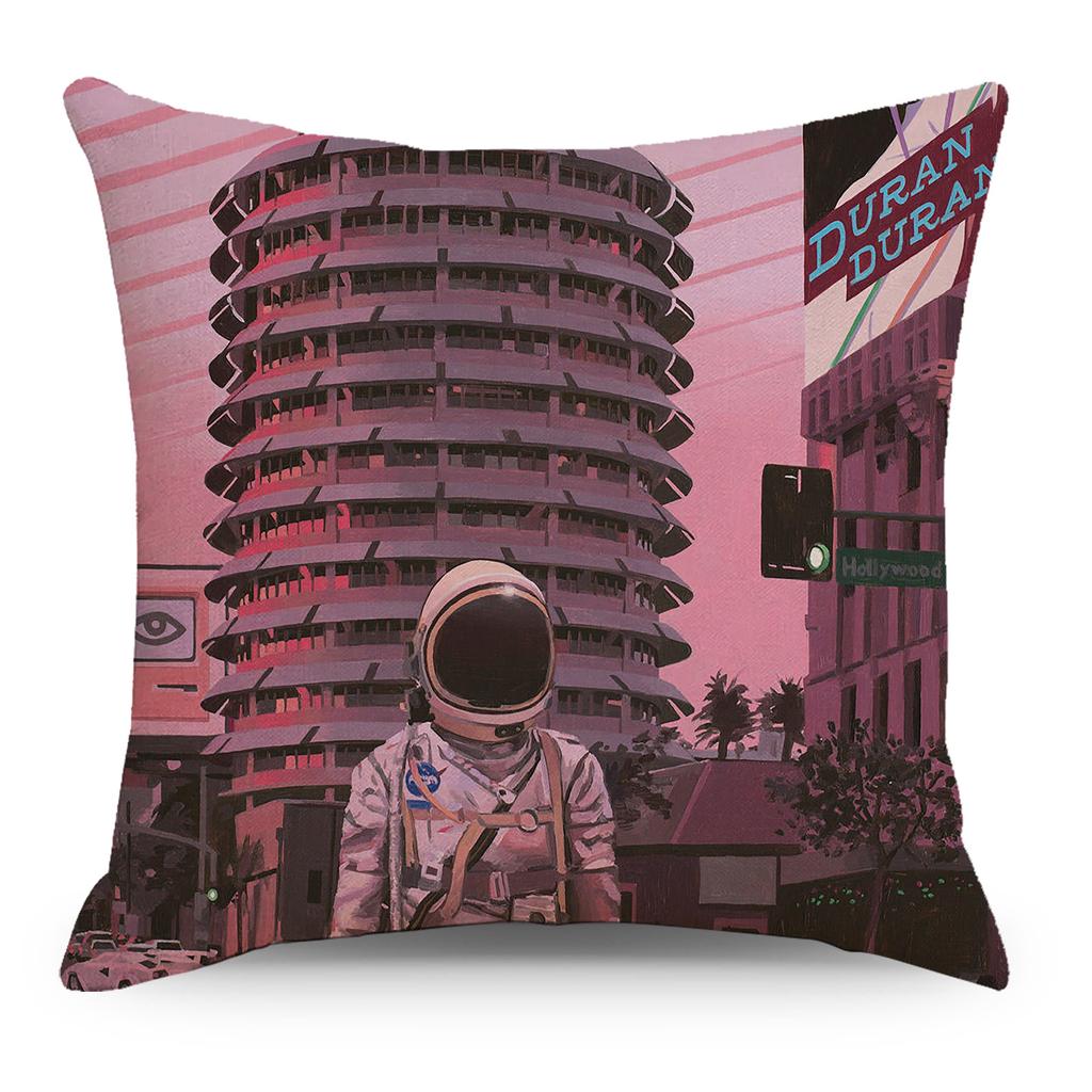 Wish Pillowcase Astronaut Planet Linen Pillow Cushion Cover