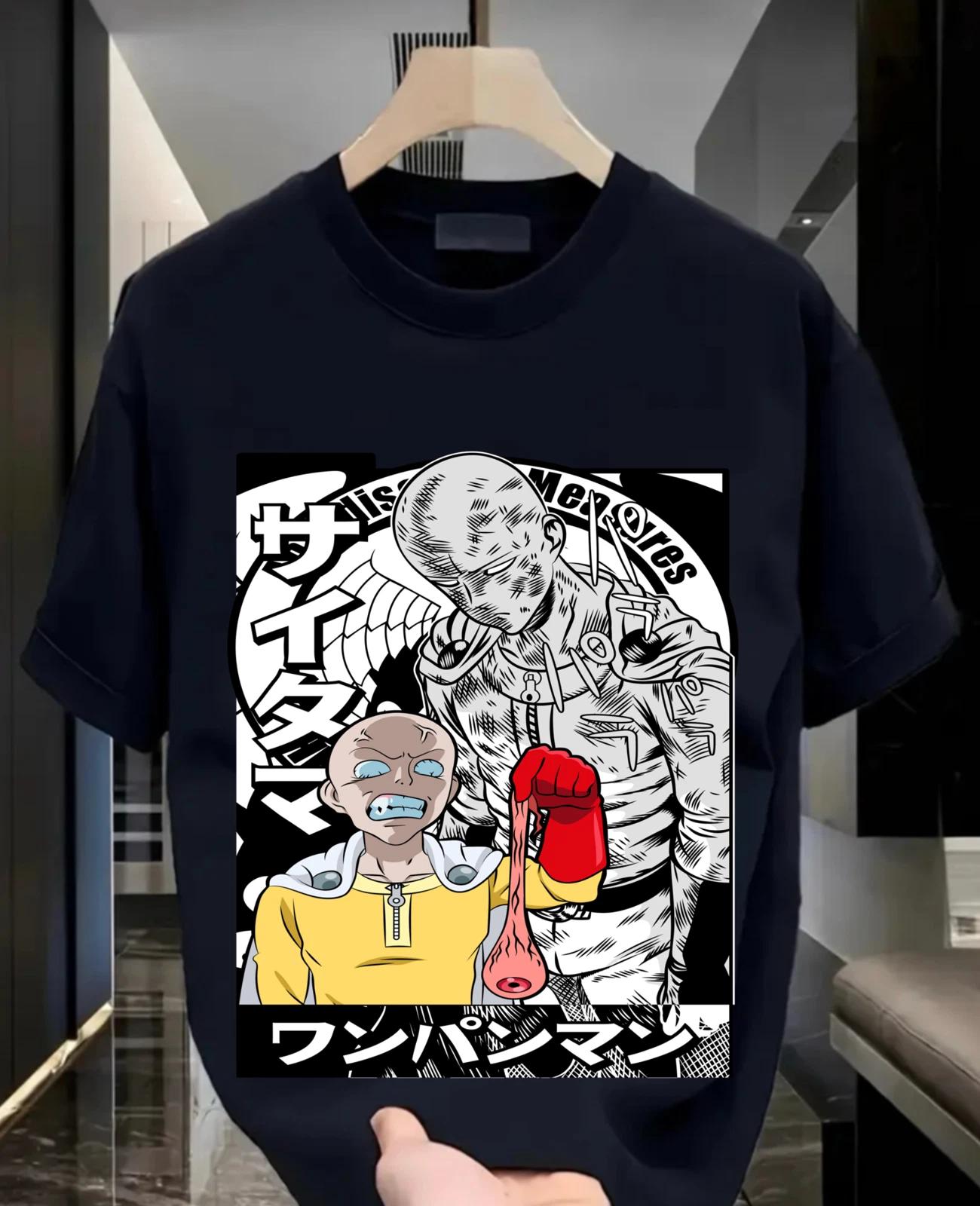 

Футболка Гароу One Punch Shonen King Хоррор Аниме Манга Черная Футболка Все Размеры L