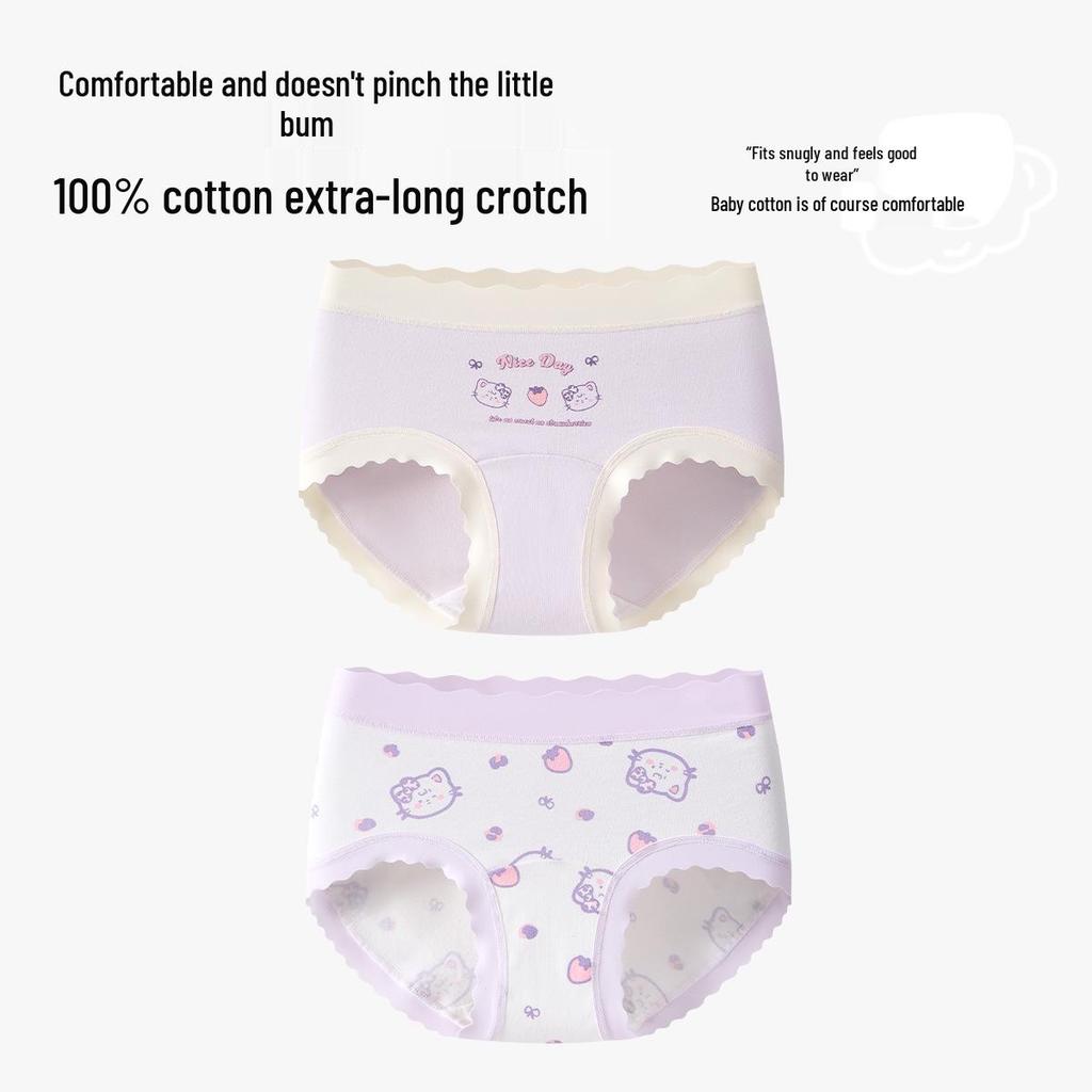 Slip a Triangolo Antibatterici in Puro Cotone per Bambine - Comfort Senza Pizzicotti per Neonati e Bambini Più Grandi (Autunno inverno)