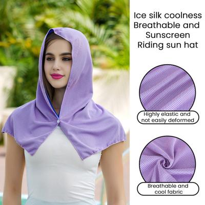 Felpa con Cappuccio Rinfrescante Asciugamano Collo Viso Protezione Solare Asciugamano Ghiacciato Estate Clima Caldo Traspirante Sport Palestra Allenamento Fascia per la Testa Sciarpa