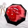 1pc Cherry Lips Automatic Folding Umbrella, 8-Rib Iron Frame, Casual Outdoor Accessory for Birthday Festival Gifts Yy251128180