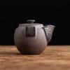 Stout Coarse Pottery Metallic Glaze Handled Teapot