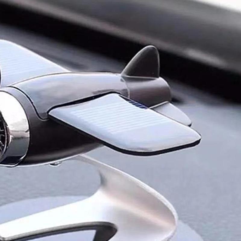 Dashboard Aircraft Ornament Solar Rotation Car Air Freshener Aromatherapy Diffuser Perfume Decoration for Office Home