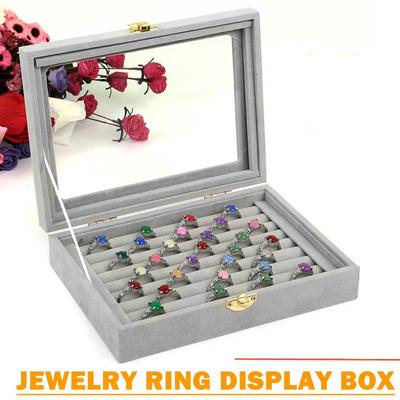 Earrings Ring Storage Square Box Holder Jewery Display Foldable Case