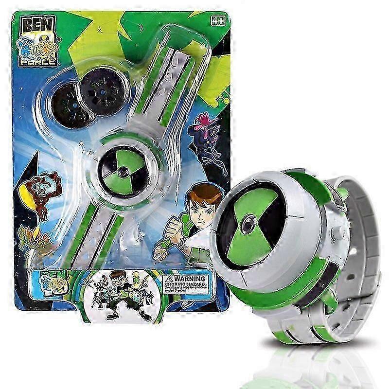 Kinderhorloge Kinderen 3D Projector Horloge Ben10 Anime Figuren Model PVC voor Jongens Verjaardagscadeaus Wit Afstandsbediening Robots cs