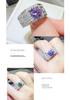 2 Carat Men's Silver-Plated PT950 Luxury Colored Moissanite Ring