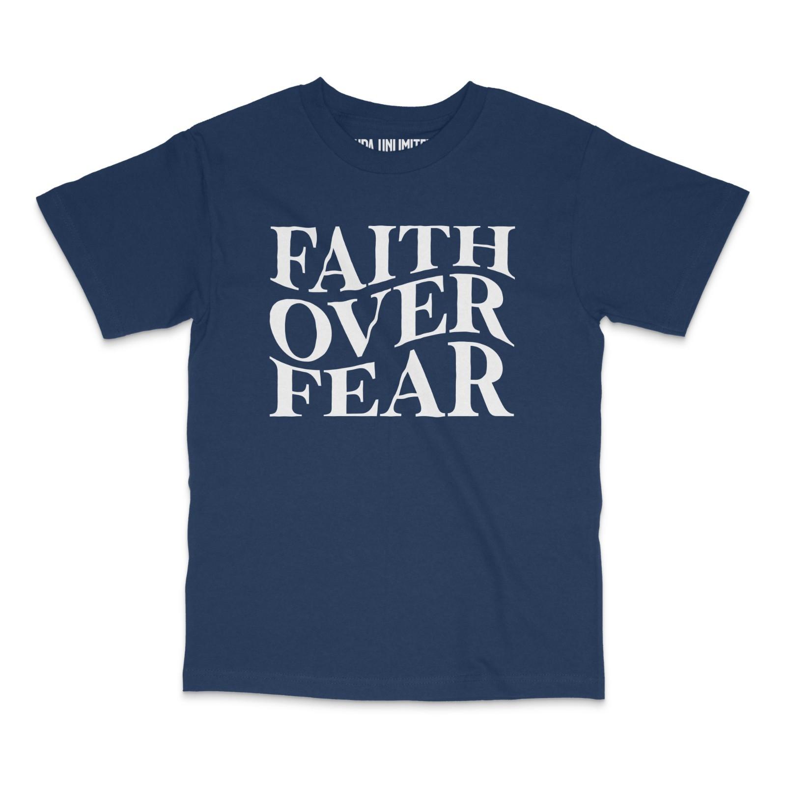 Faith Over Fear Christian T-Shirt Religious Bible Inspirational Faith Tee 3XL