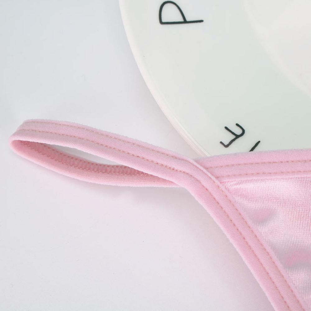 Underwear Large Size Low Waist Sexy Pearl Satin Women Thongs Briefs T-Back Panties Bow Lingerie