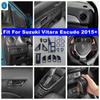 Carbon Fiber Pillar A Speaker / Window Glass Lift / Steering Wheel Cover Trim Accessories For Suzuki Vitara Escudo 2015 -