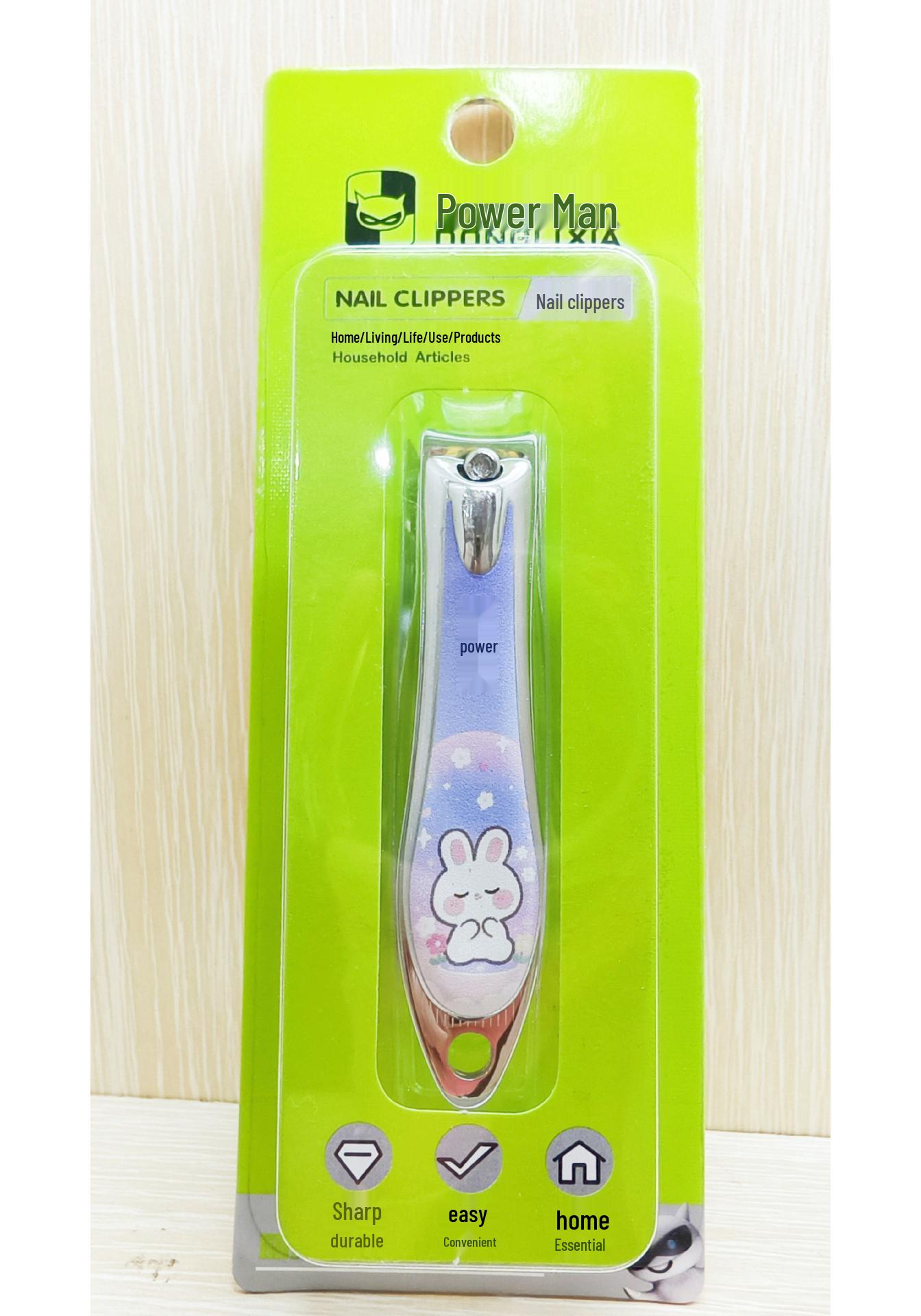New Large Flat Edge Nail Clippers - Straight Edge, Cute, Single Pack, Manicure Tool