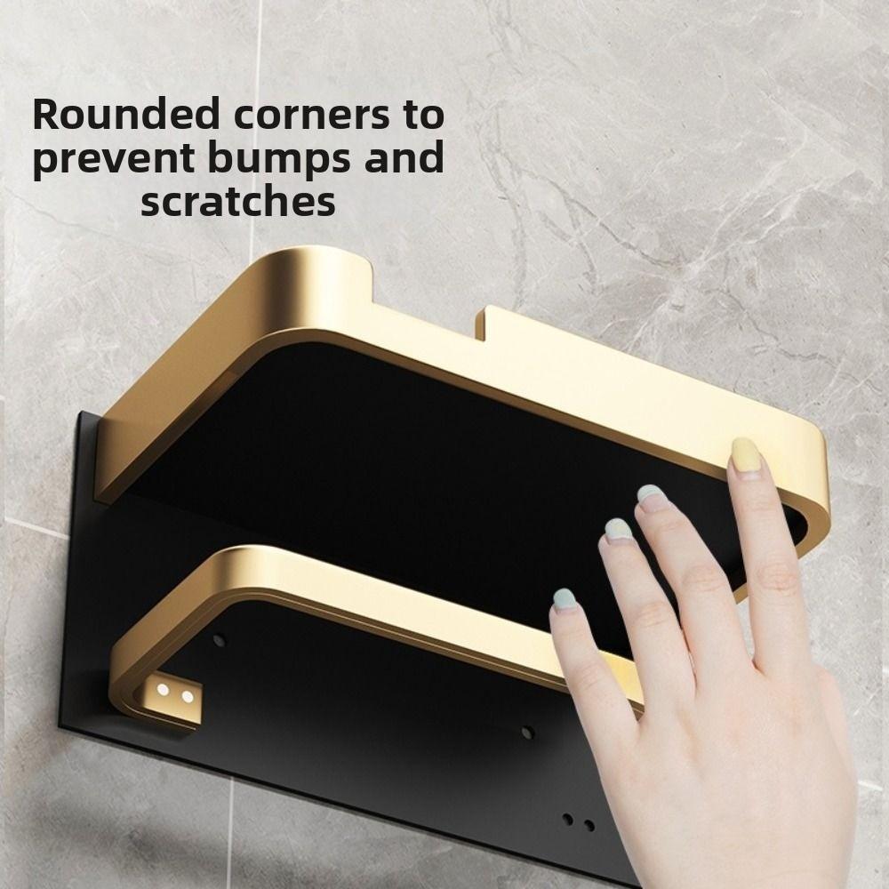 Wall-Mounted Roll Paper Storage Rack Aluminum Toilet Paper Container Paper Towel Holder  Restaurant