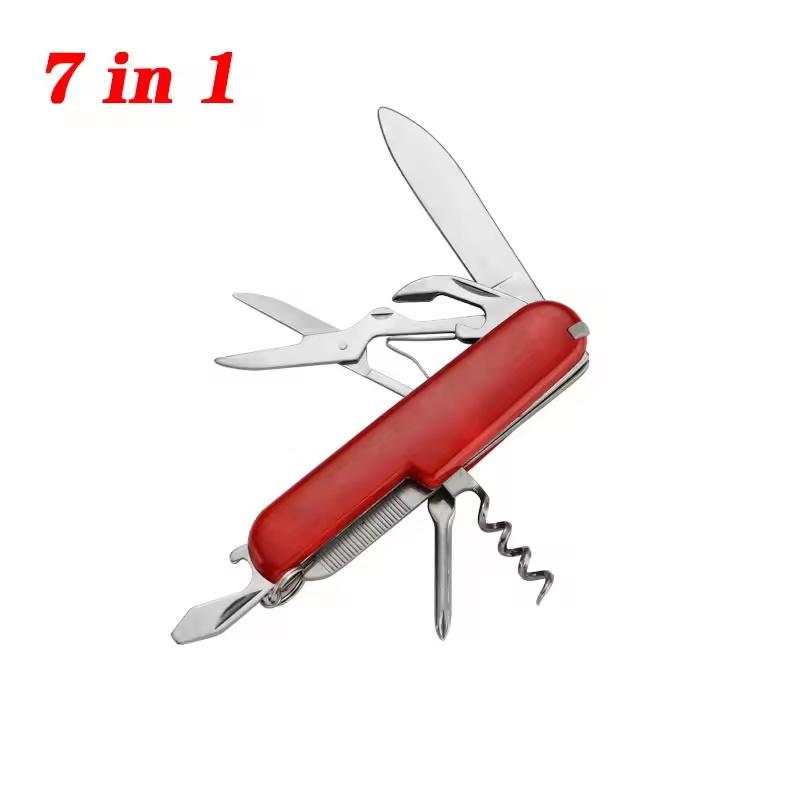 Swiss Army Knife Multi-functional Outdoor Portable Self-defense Folding Knife Tool Pliers Mini Knife Set