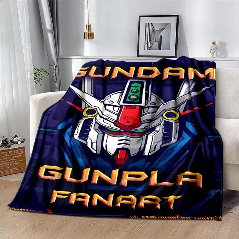 

Bandai Gundam Cartoon Anime Throws Blanket Kids Super Soft Blankt for Travel Couch Sofa Picnic Bed Flannel Blanket Birthday Gift 30x40in