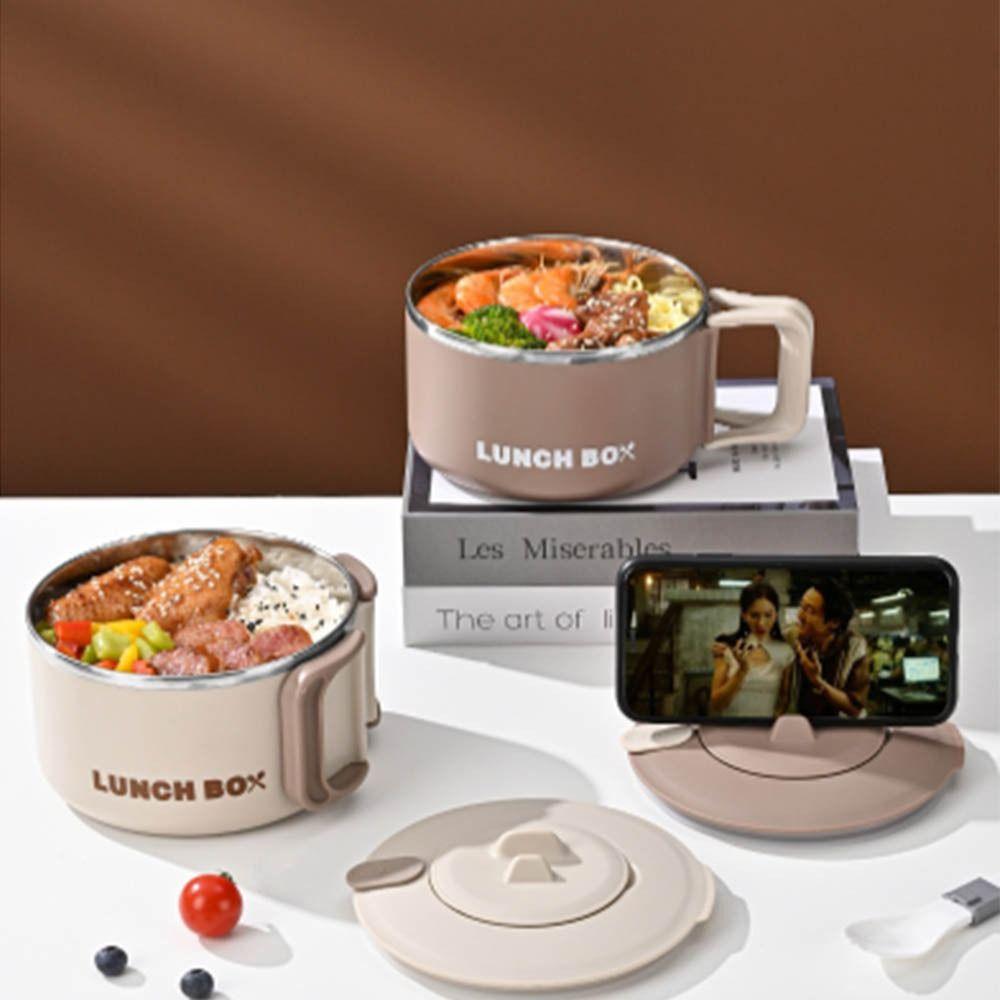 With Handle Noodles Ramen Bowl With Lid Fruit Salad Rice Soup Bowl Lunch Box  Kitchen Accessories
