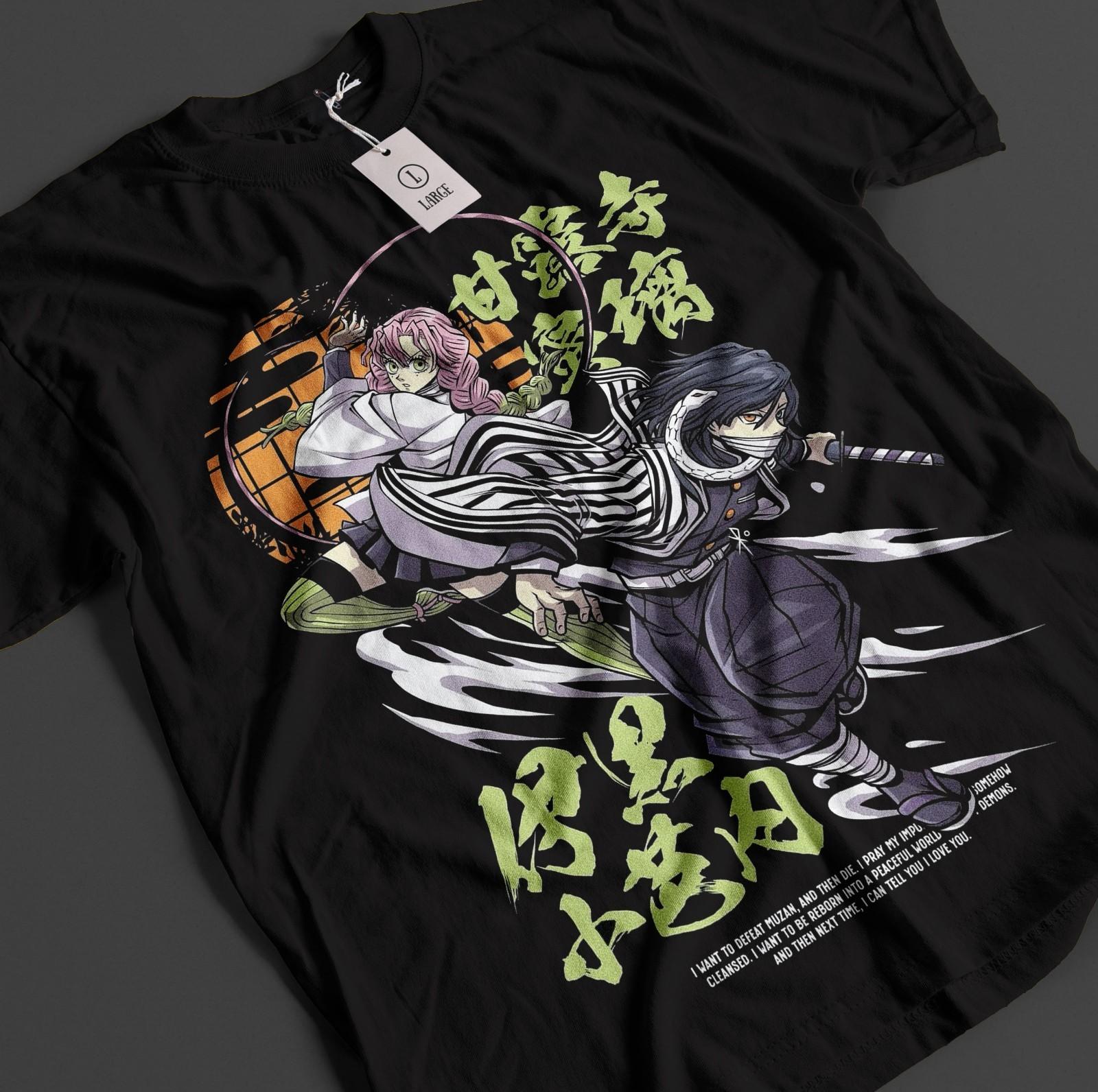 

Demon Slayer Shirt Obanai Mitsuri T-Shirt Mens Womens Tees Top Tanjiro KNY Anime Zenitsu Muzan Tee S