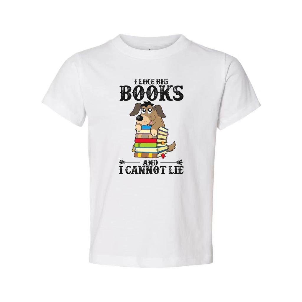 Unisex T Shirt I Like Big Books And I Cannot Lie Cartoon Dog Stacked Books Graph