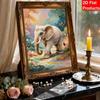 Pearl Painting DIY Kit Frameless Elephant Canvas Shiny Bead Art Creative Craft for Bedroom Living Room Decor