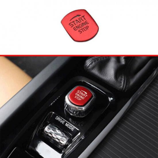 For Volvo XC90 2016-2024 Red Alloy Start Button One-Click Switch Cover Trim 1PCS
