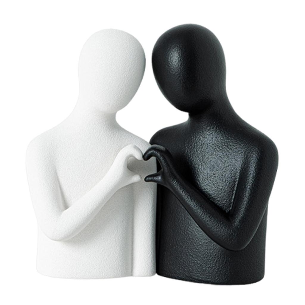 Abstract Couple Statue Romantic Love Sculpture Collection Aesthetic Tabletop Desktop Ornament for Bar Bookshelf