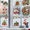 Christmas Static Cling Sticker Snowman Christmas Tree Decor Set Festive Display