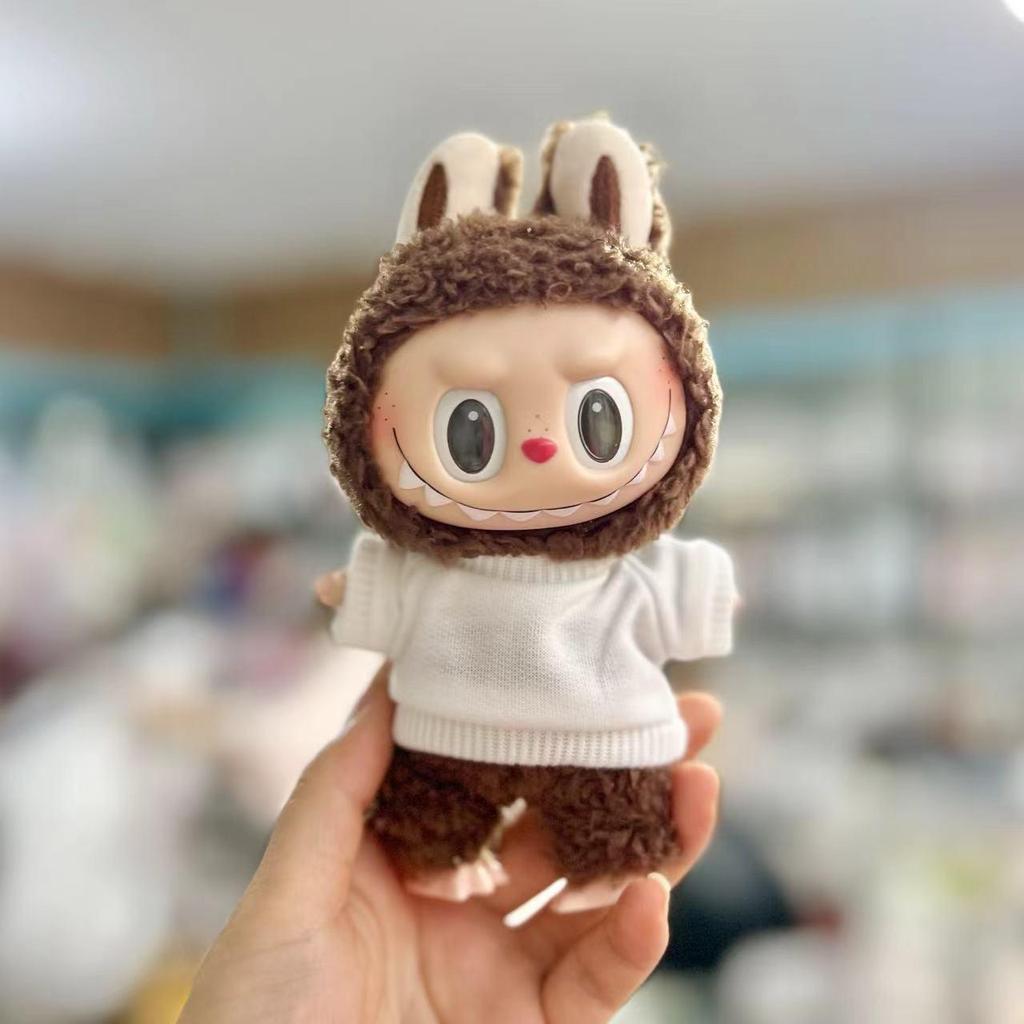 17cm Labubu Doll Clothes: Ice Cream Overalls - Cute Pendant Blind Box