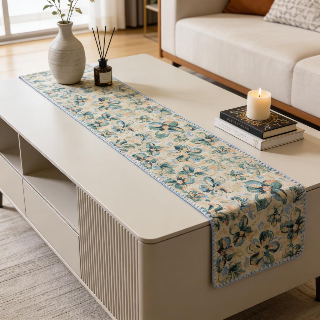 Decorative Table Mat Nordic Cotton Linen Table Runner Tablecloth Mat for Dining Table, TV Cabinet and Center Table Modern Table Runner