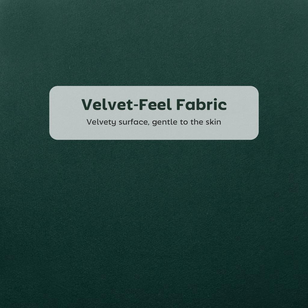 Set of Two Velvet-Feel Lotus Bar Stools - Dark Green