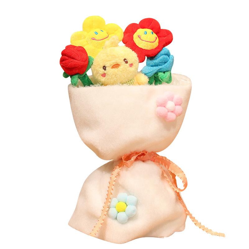 Cartoon Flower Animation Sun Bouquet Rose Plush Graduation Season Doctor'S Dress To Give Girlfriend And Girlfriend Birthday Gift