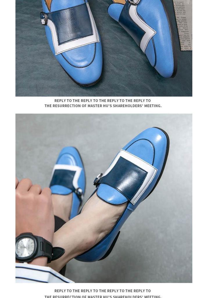 Men's Large Size Slip-on Leather Loafers - Size 48 Trendy Pull-on Driving Shoes