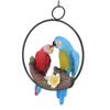 Garden Iron Ring Parrot Pendant Resin Bird Model Crafts Courtyard Balcony Decorations Small Red Blue Macaw